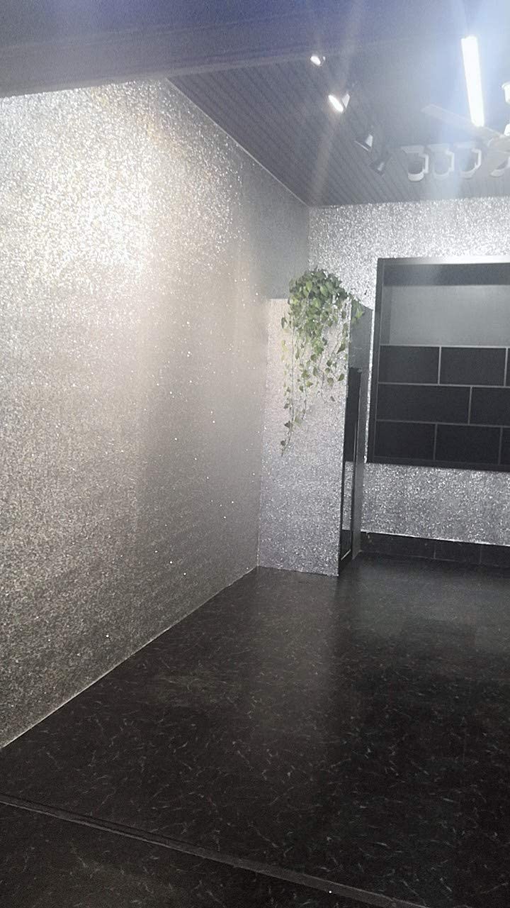 DHHOUSE Self Adhesive Silver Chunky Glitter Wallpaper, Sparkle Sequins Glitter Wallpaper for Wall (17.4in x 16.4ft, Silver) - Image 3